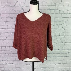 She+Sky Cropped Oversized Sweater